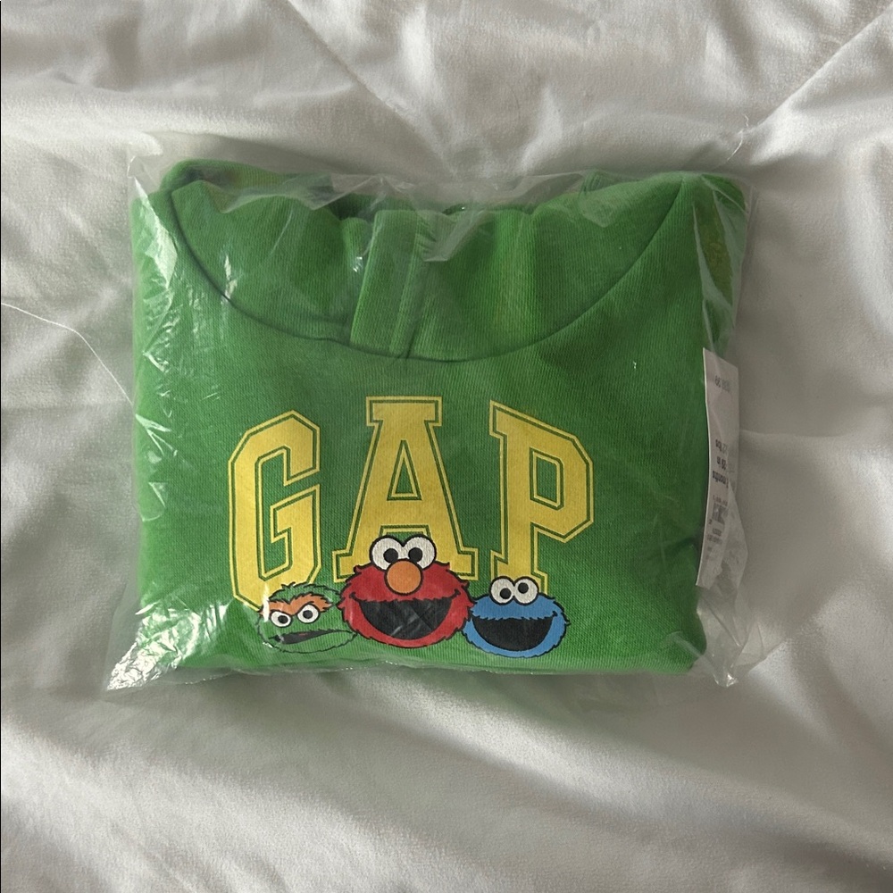 GAP Green Hoodie with Sesame Street Design